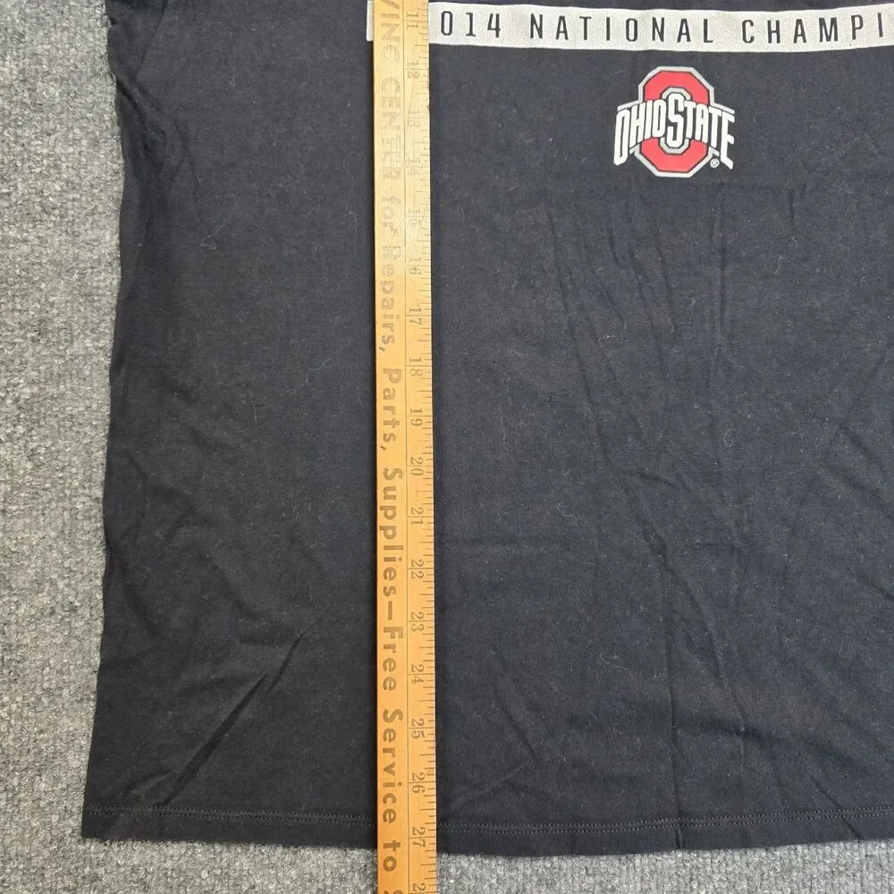 Nike Ohio State Buckeyes 2014 National Champions T Shirt Men’s Sz XL Black NCAA